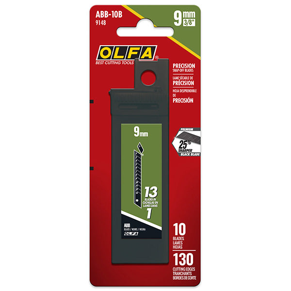 Olfa 9mm ABB Black Snap Blades - 10 Pack