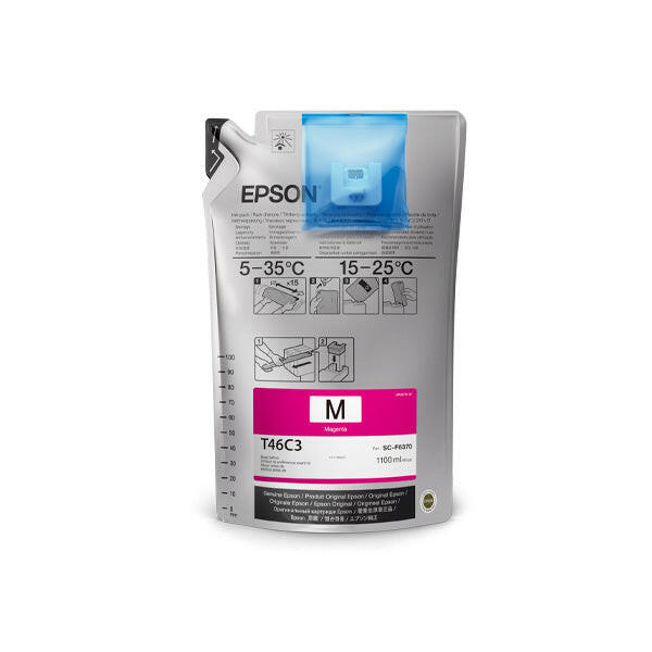Epson T46C UtlraChrome Dye Sub Ink, Magenta 1.1L