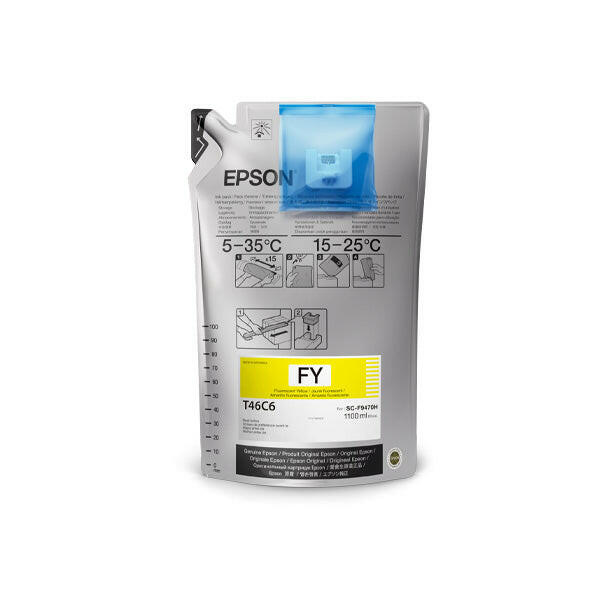 Epson T46C UtlraChrome Dye Sub Ink, Florescent Yellow 2L