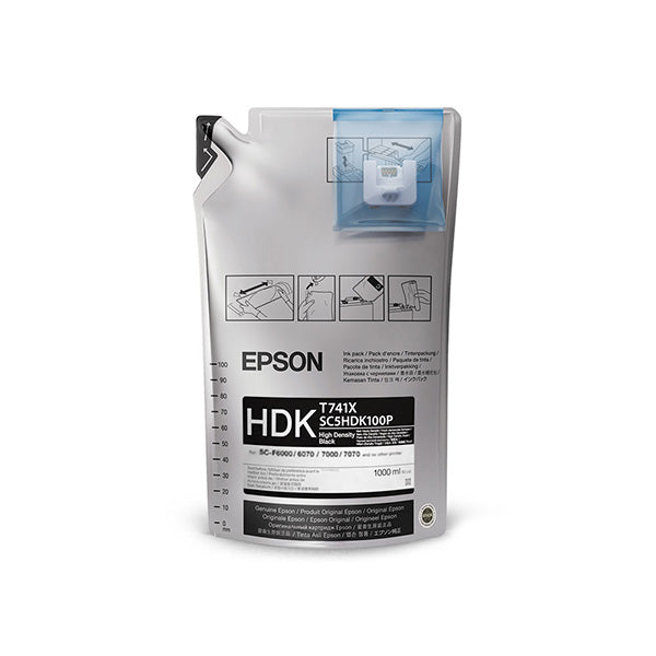 Epson T741 UtlraChrome Dye Sub Ink, HD Black 1.1L - 6 Pack