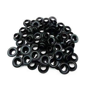 2-3/8 Self-Piercing Black Metal Grommets - 500 per Bag